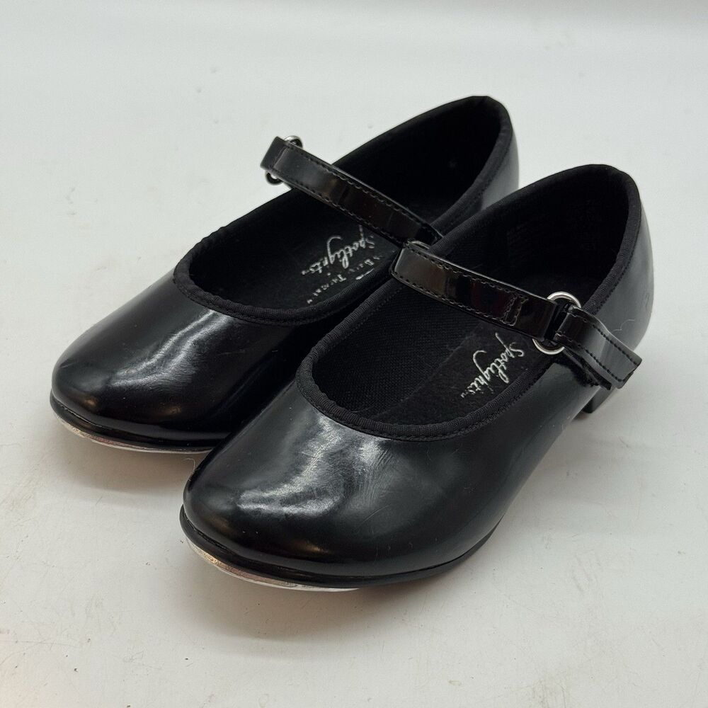 ABT Tap Dance Shoes Girls 7-1/2 Black Patent Spotlights American Ballet Theatre
